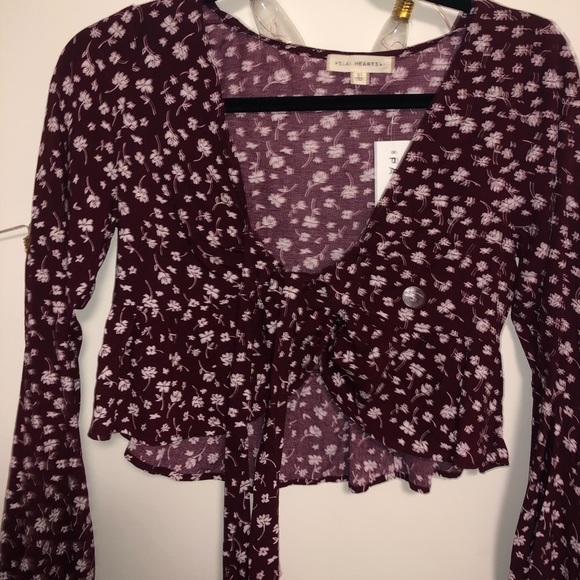 La Hearts Tops - Pacsun Floral Tie Top